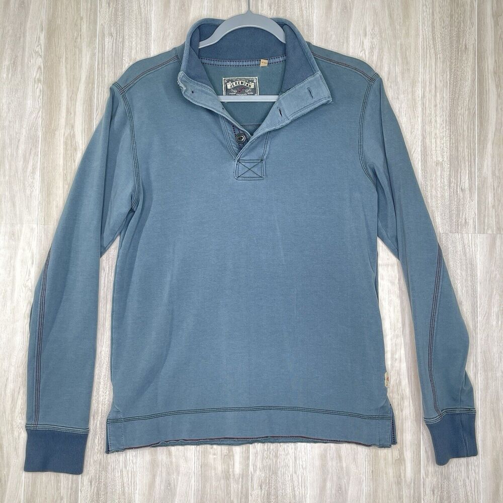 Jeremiah Pullover Shirt Men’s Size Small Long Sleeve 1/4 Zip Blue Soft Casual
